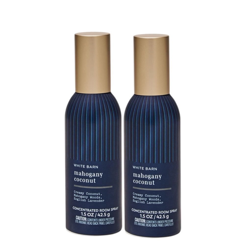 New 2-Pc MAHOGANY COCONUT 2026 Bath & Body Works Concentrated Room Spray Bundle